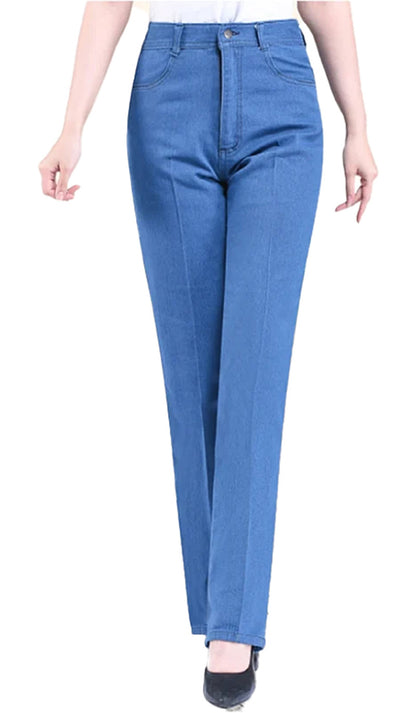 High Waist Middle Aged Womens Jeans