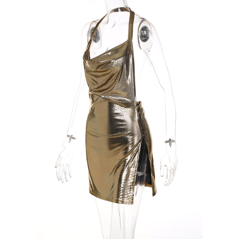 Gold Sequin Dress for Wedding Party Guest