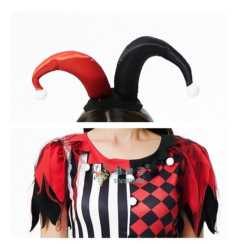 Halloween Costume: Red & Black Jester Set