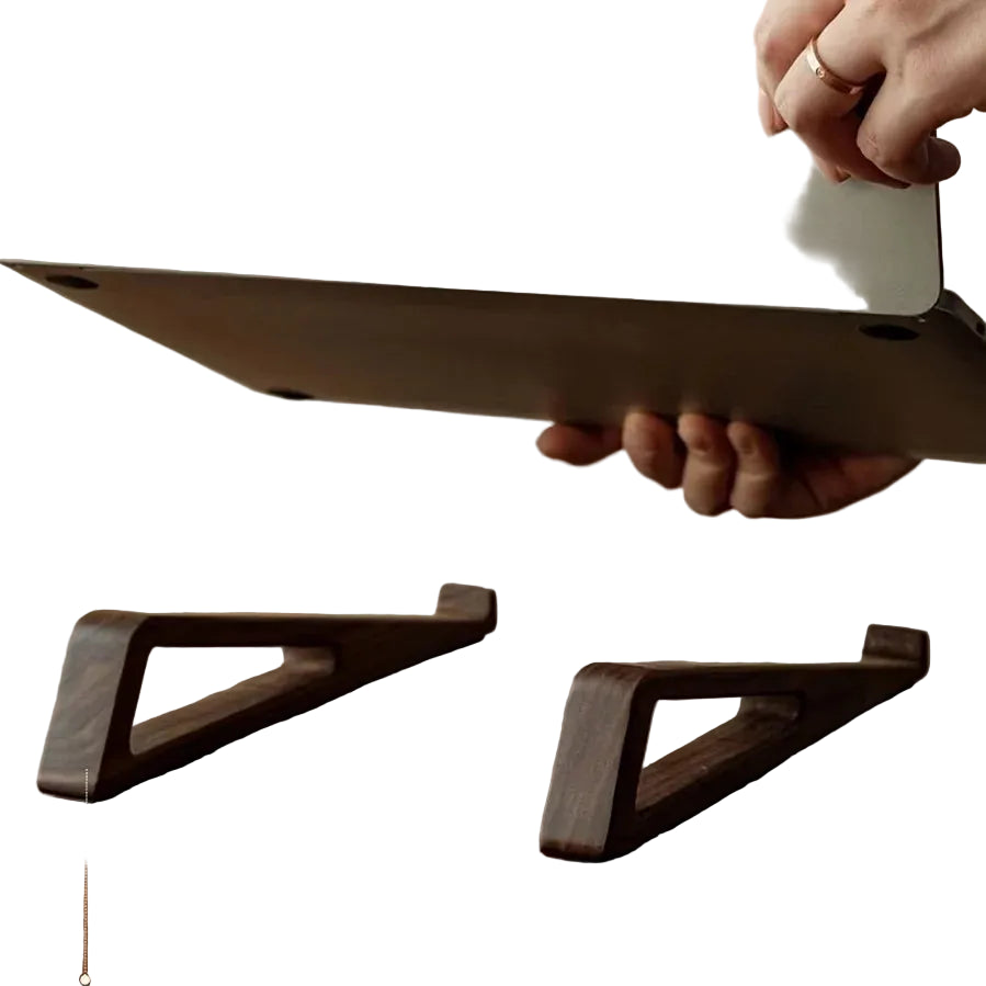 Portable Wooden Laptop Stand with Triangle Base