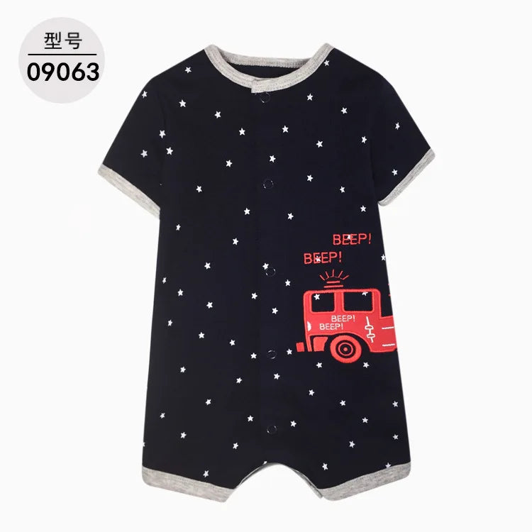 Summer Cartoon Baby Romper O - Neck Cotton Clothing