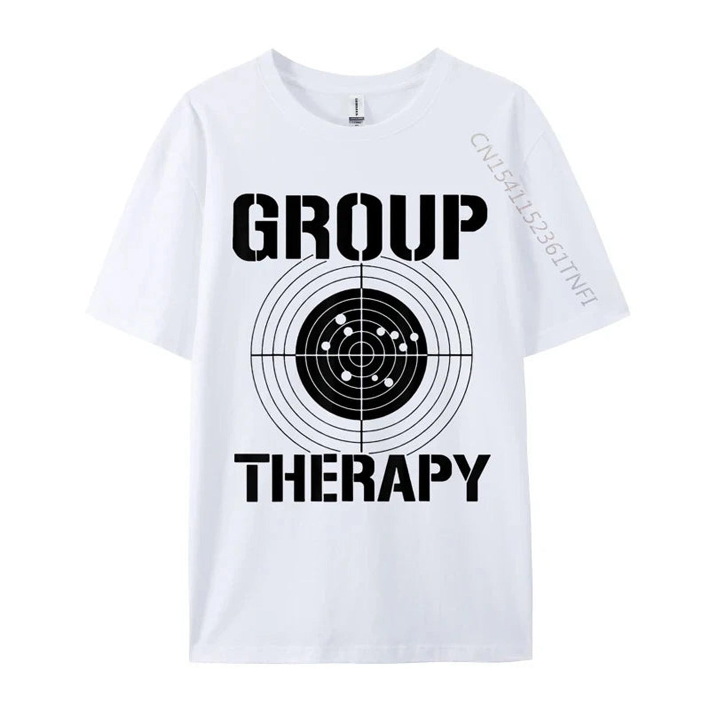 Close-Up of Retro Group Therapy Men’s Cotton T-Shirt Fabric