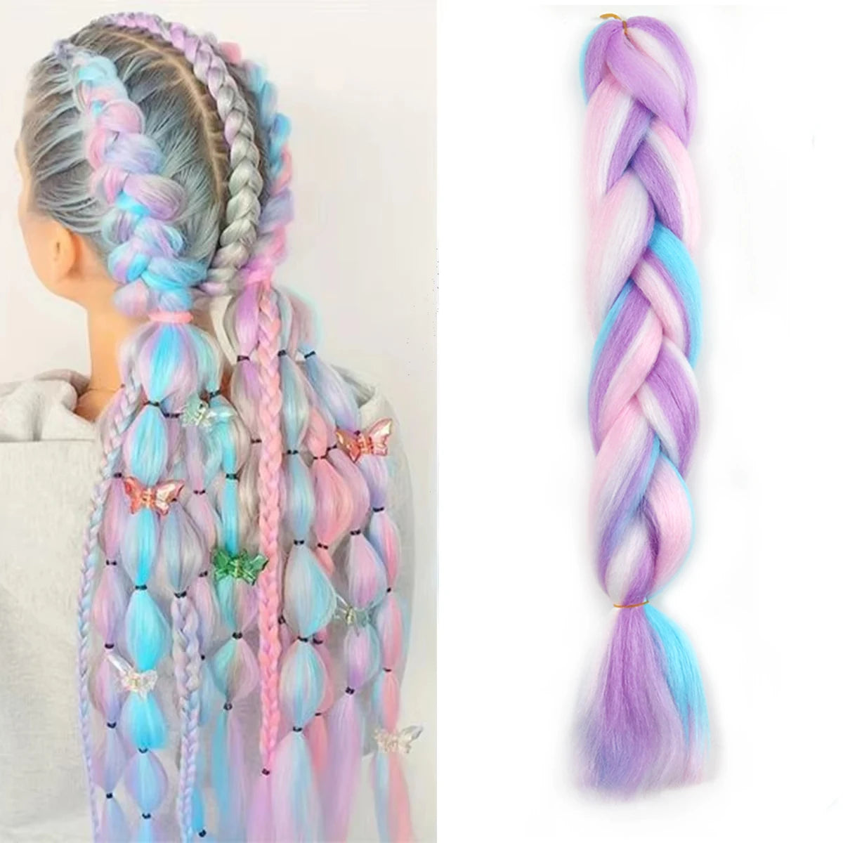 Purple Blue Braiding Hair Extensions