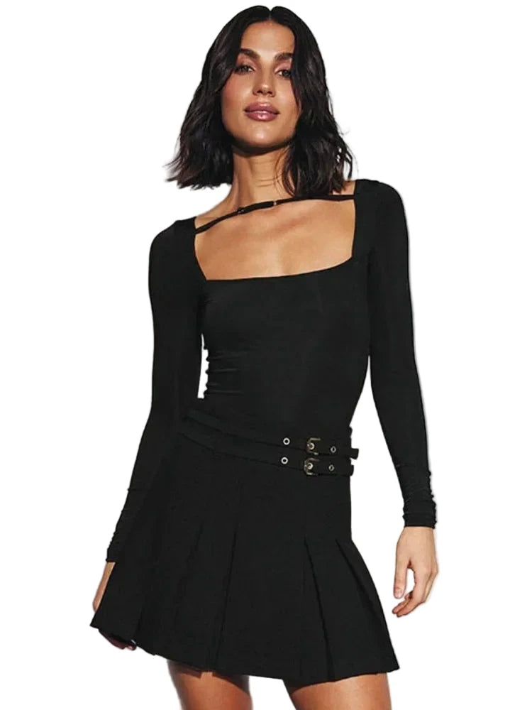 Square Collar Bodysuit For Women