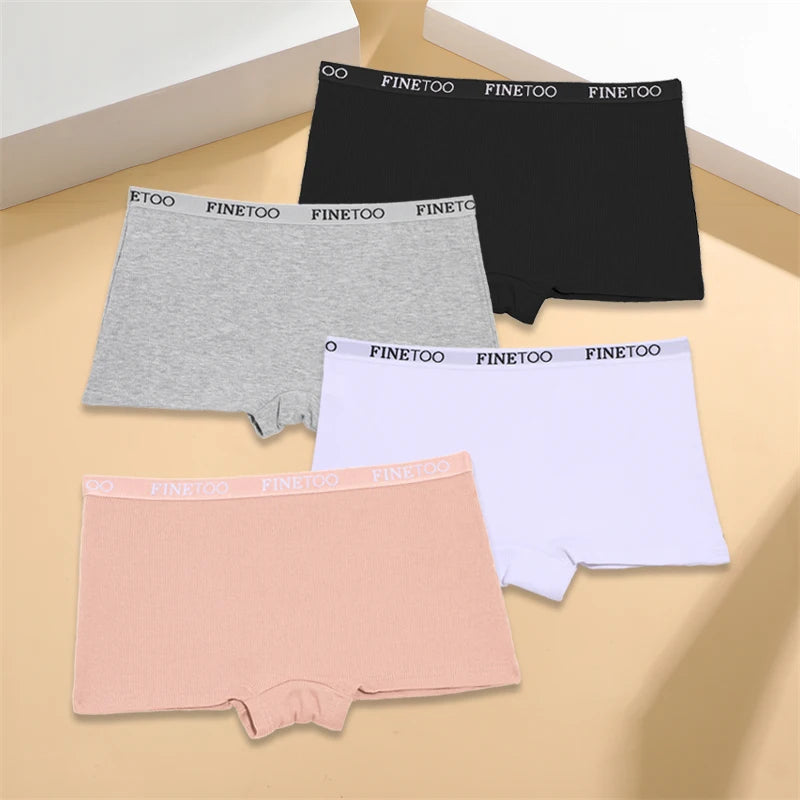 Womens Ribbed Boxer Underwear 4-Pack
