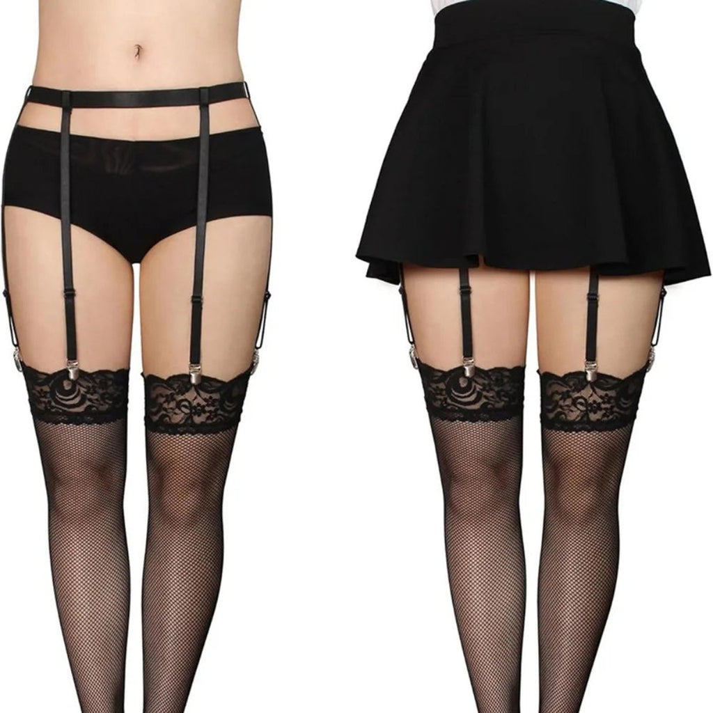 Thigh High Stockings Garter Belt Set