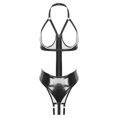 Open Cup Crotchless Teddy Lingerie