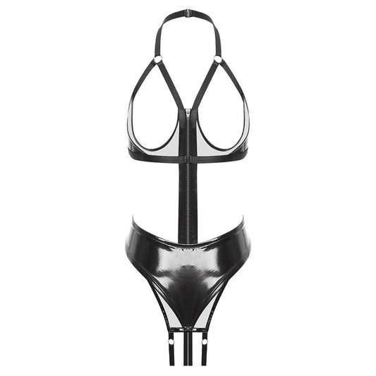 Open Cup Crotchless Teddy Lingerie