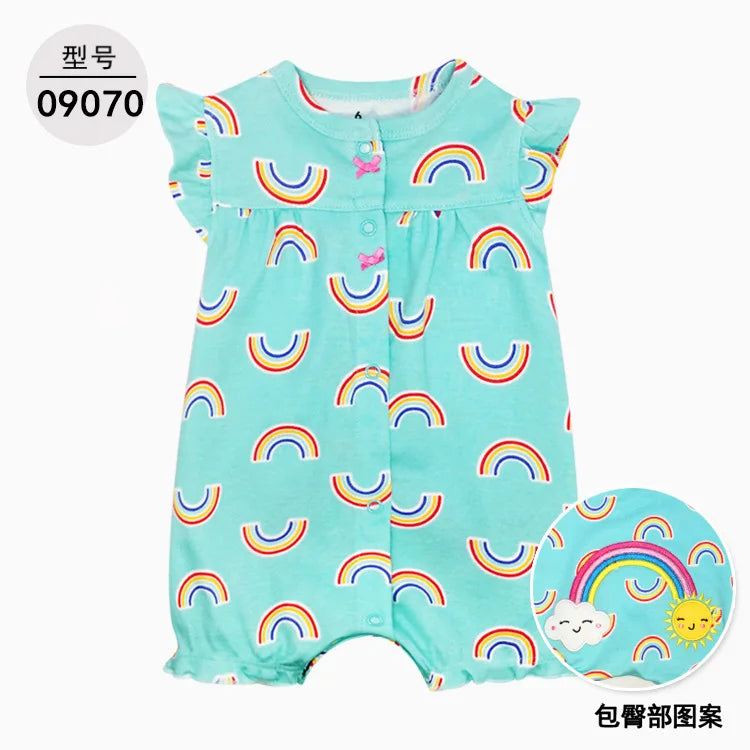 Summer Cartoon Baby Romper O - Neck Cotton Clothing