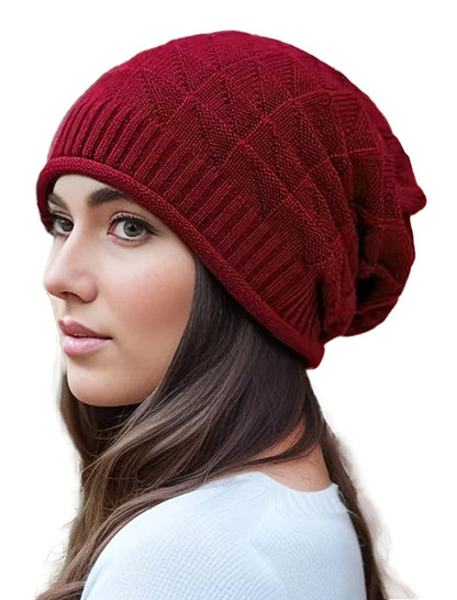 Womens Chunky Beanie With Ear Warmers
