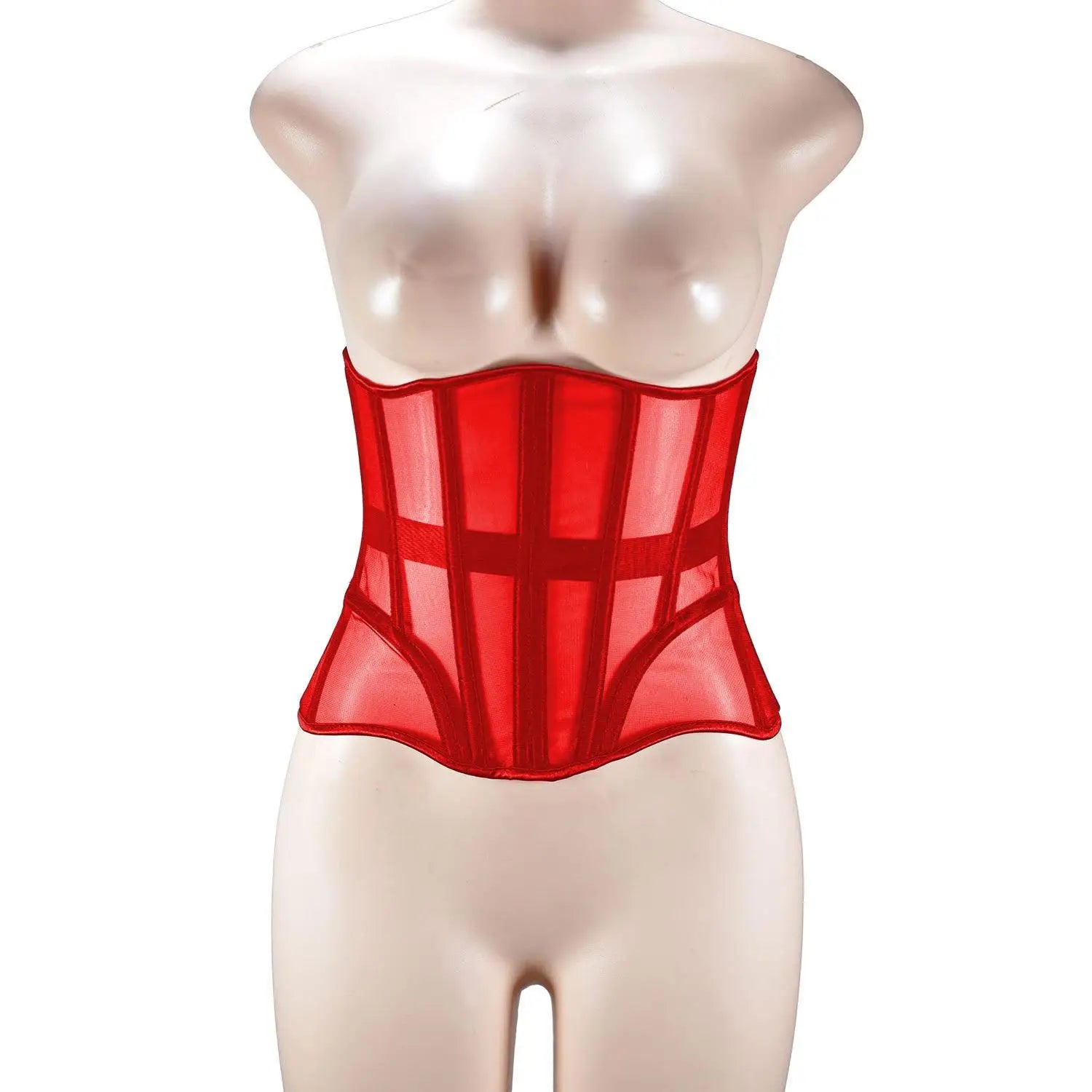Women Breathable Mesh Corset Crop Top Under - Bust Bustier Slimming Waist Girdle