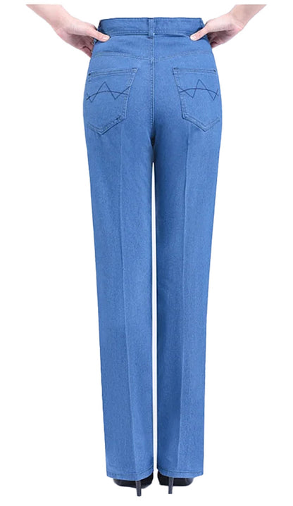 High Waist Middle Aged Womens Jeans