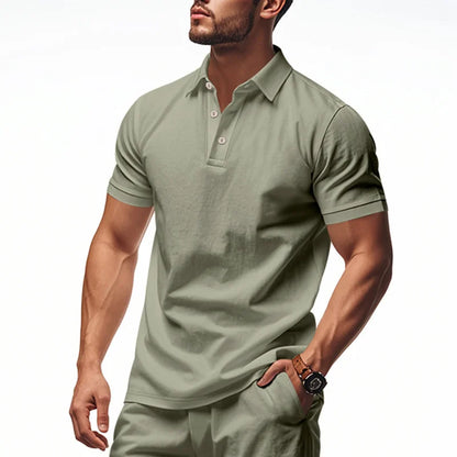 Mens Solid Color Polo Shirt Trendy Style