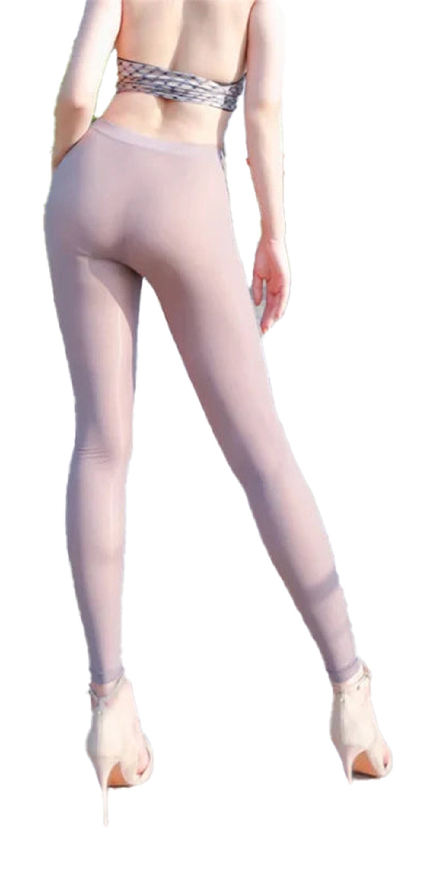 Sheer High Waist Pencil Pants Leggings