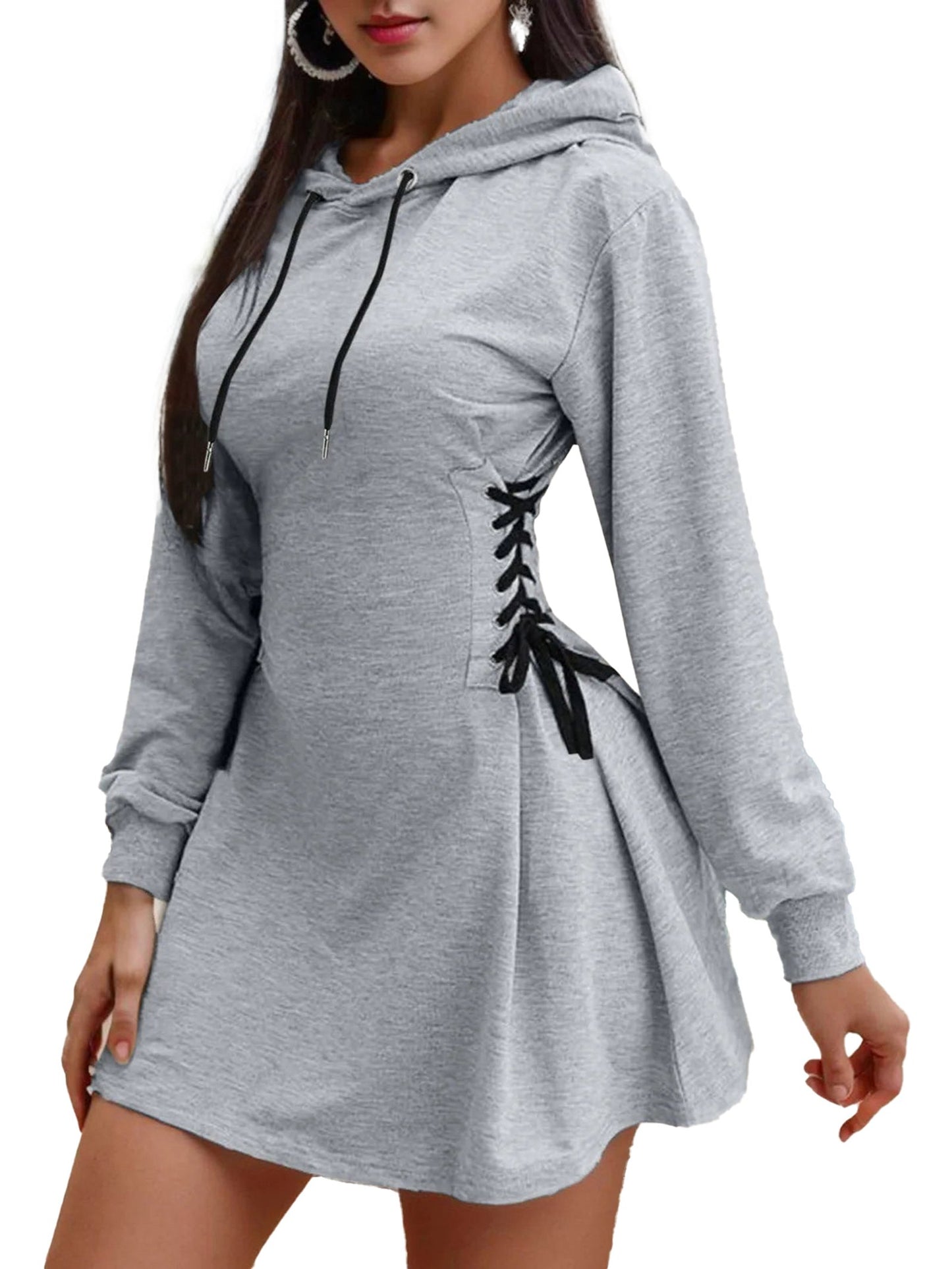 Womens Cinched Waist Hooded Sweatshirt