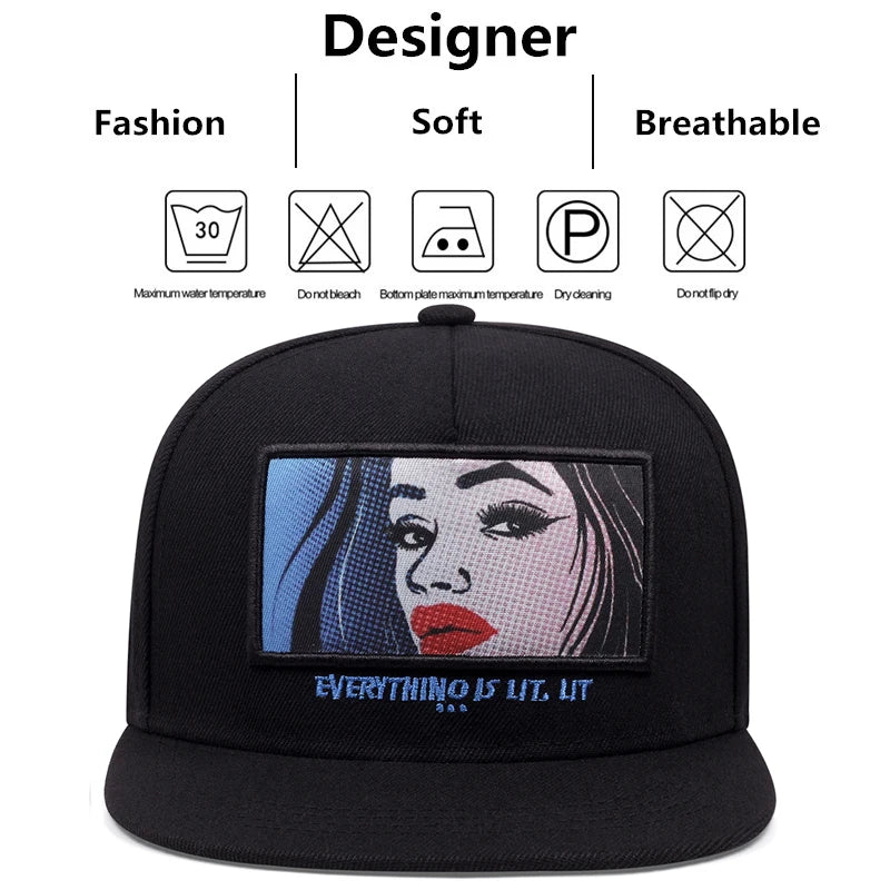 Hip Hop Baseball Cap With Crown Embroidery