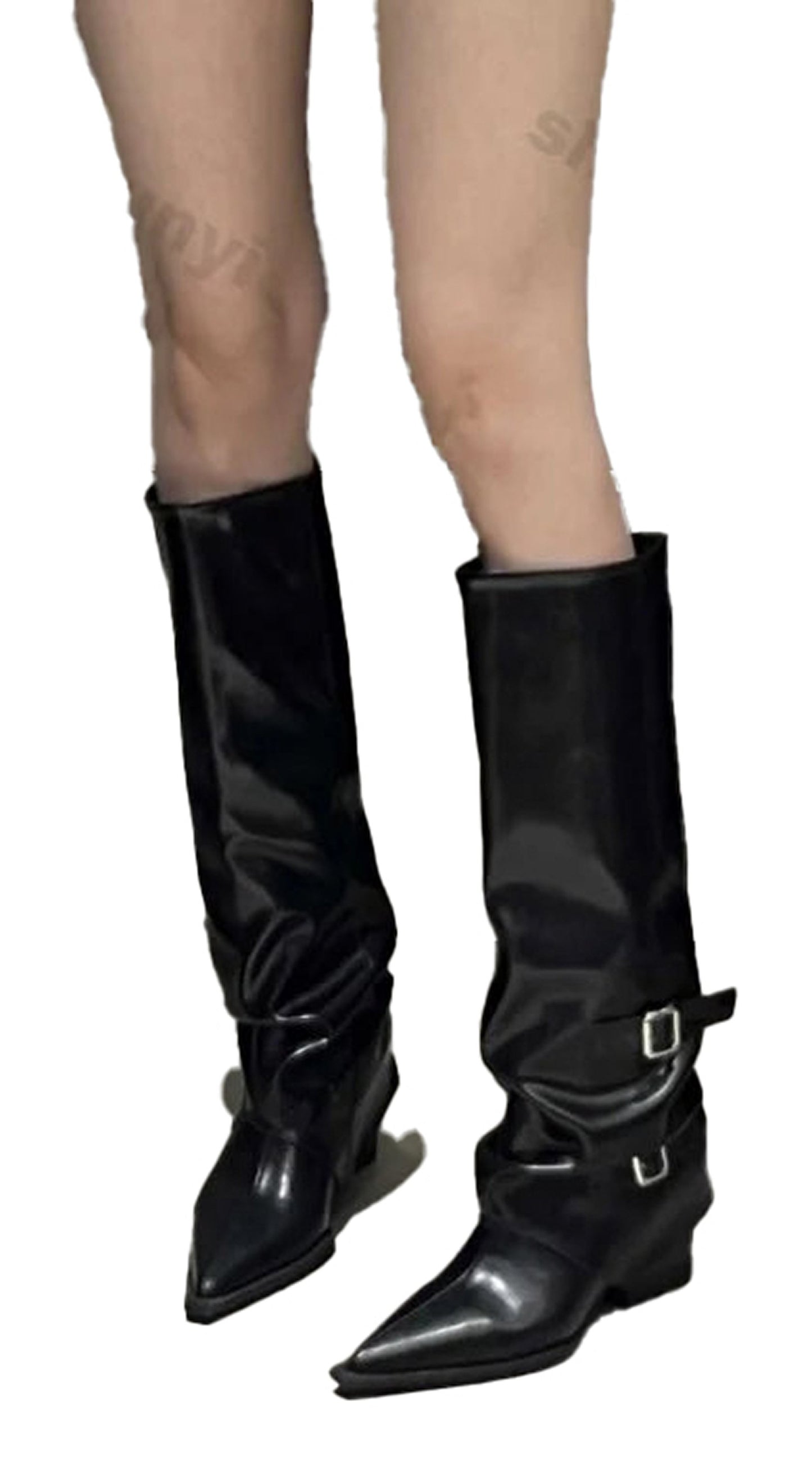 Womens Pointed Toe Knee High Boots