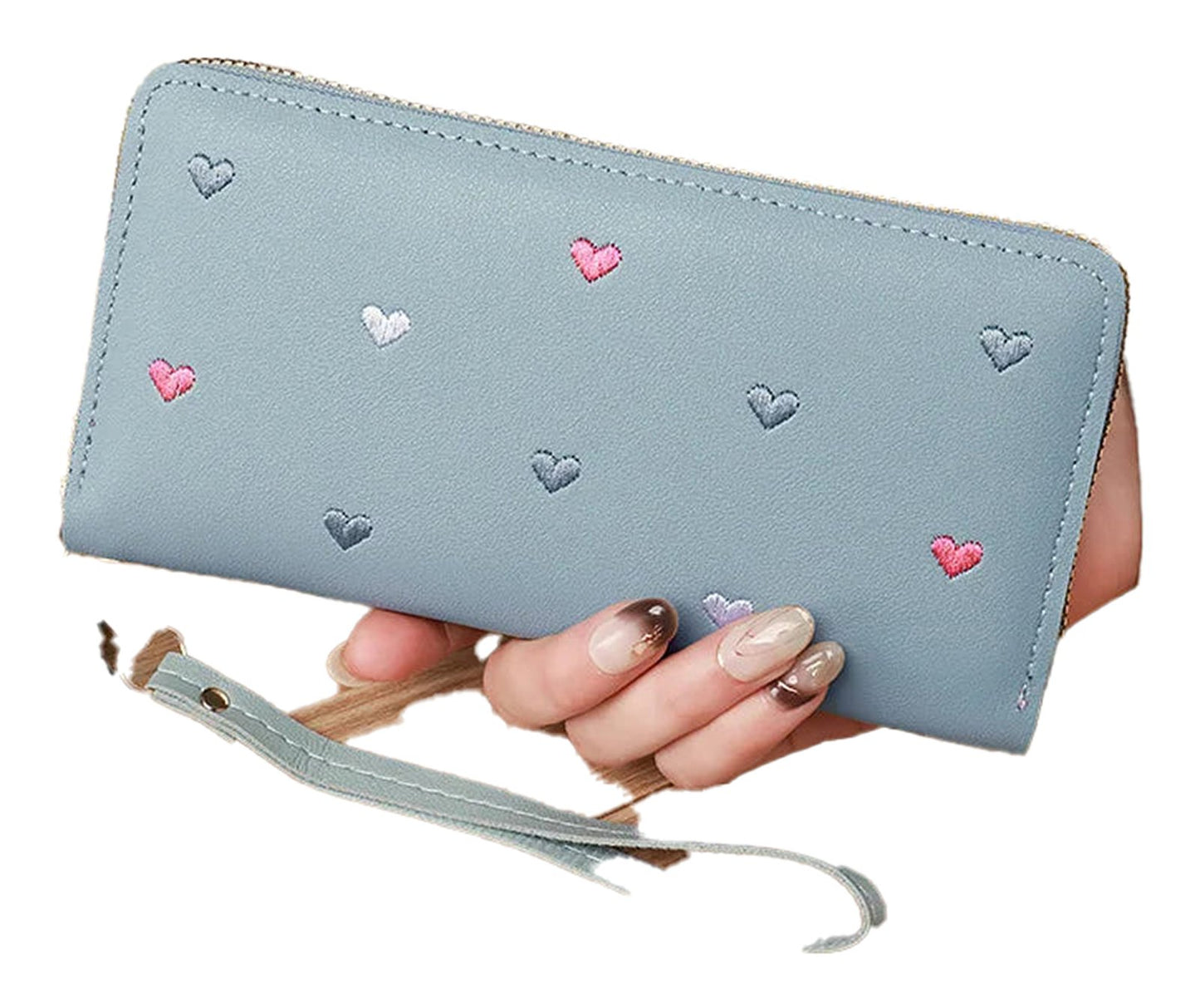 Womens Love Heart Wallet Wristlet