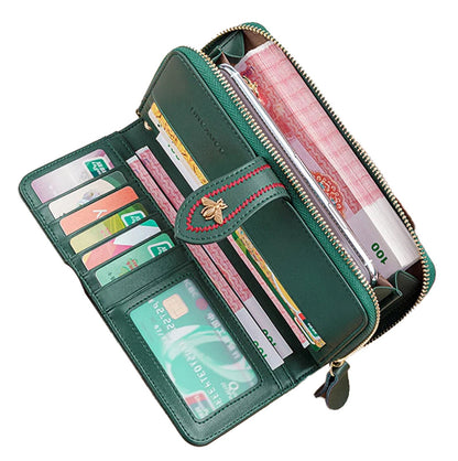 Genuine Leather Womens Wallet Wristlet