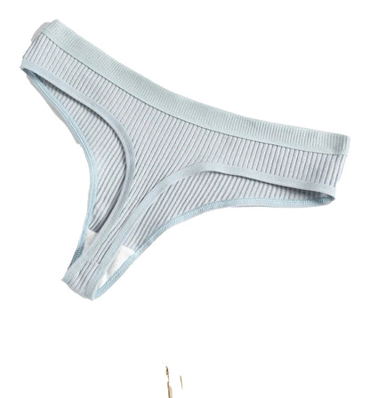 Flat Lay of Low Waist Cotton Thong Panties for Women