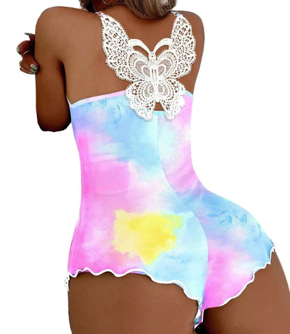 Butterfly Lace Teddy Bodysuit For Women