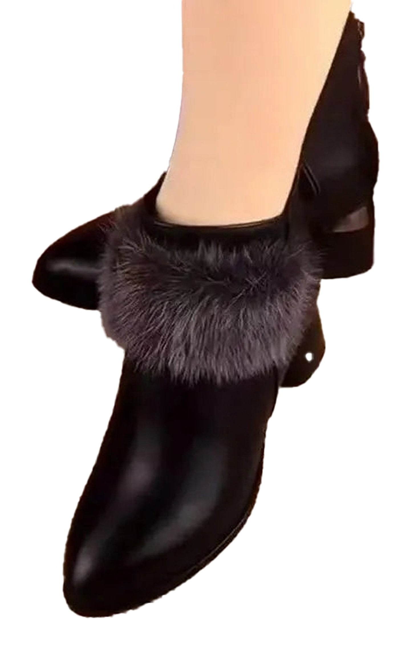 Womens Faux Fur Ankle Boots Trendy Style