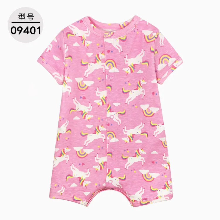 Summer Cartoon Baby Romper O - Neck Cotton Clothing