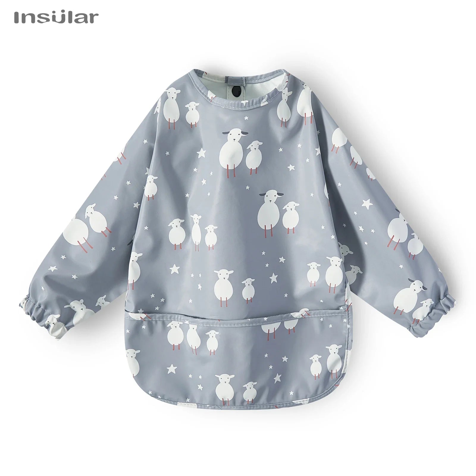 Cute Cartoon Animal Waterproof Long Sleeve Toddler Feeding Smock Bib
