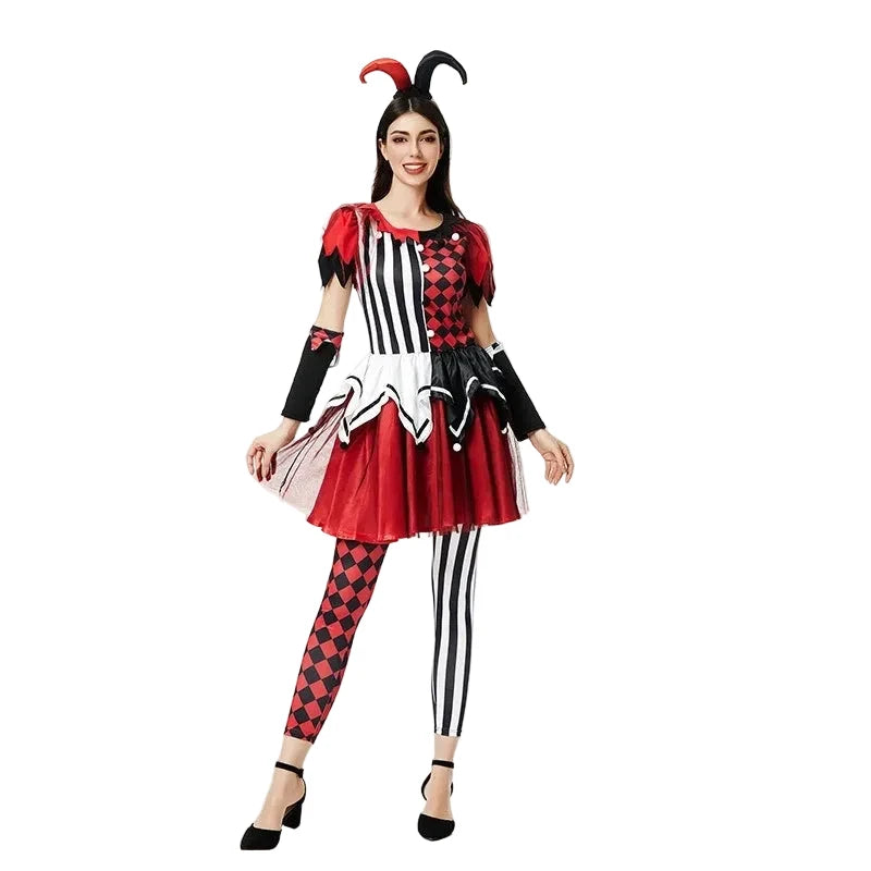 Halloween Costume: Red & Black Jester Set