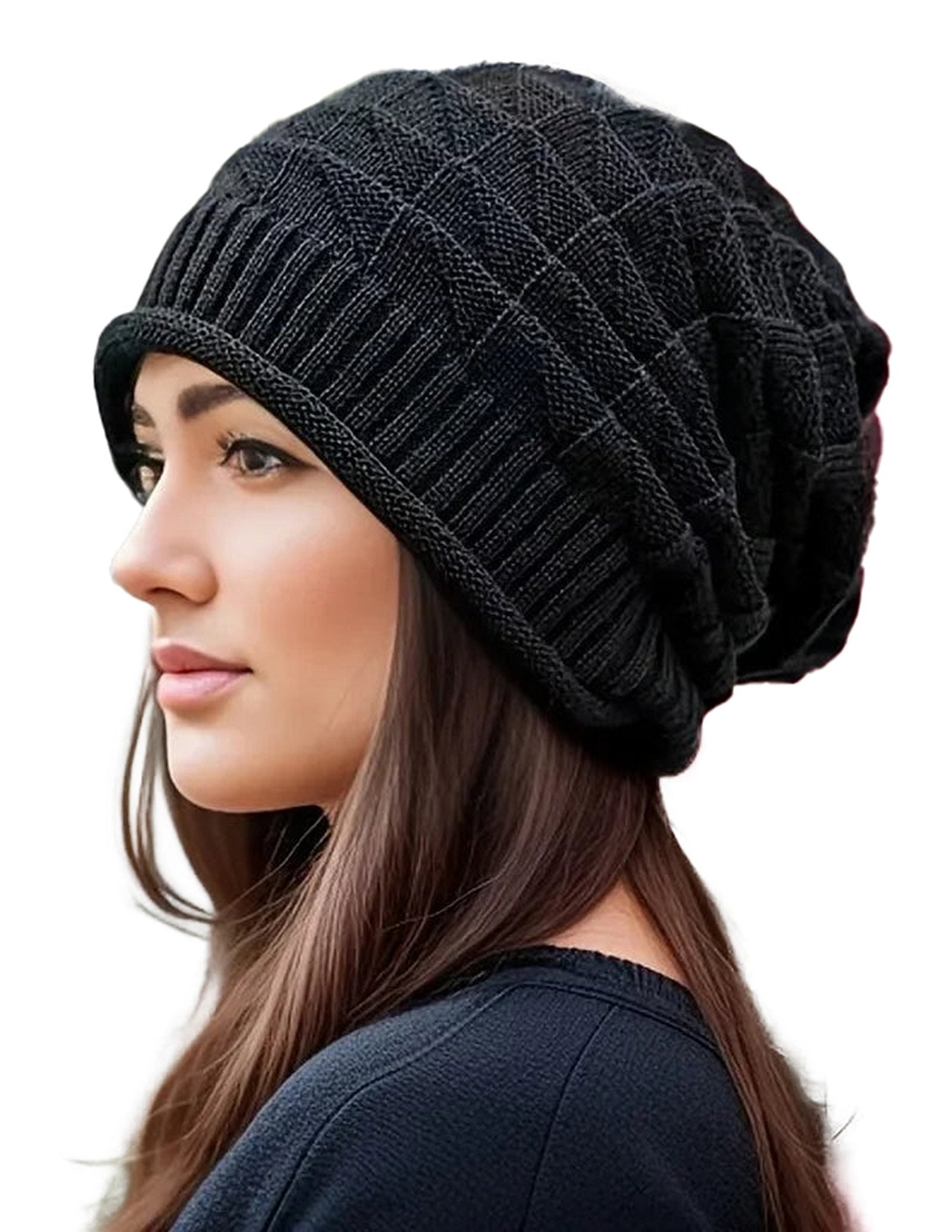 Womens Chunky Beanie With Ear Warmers