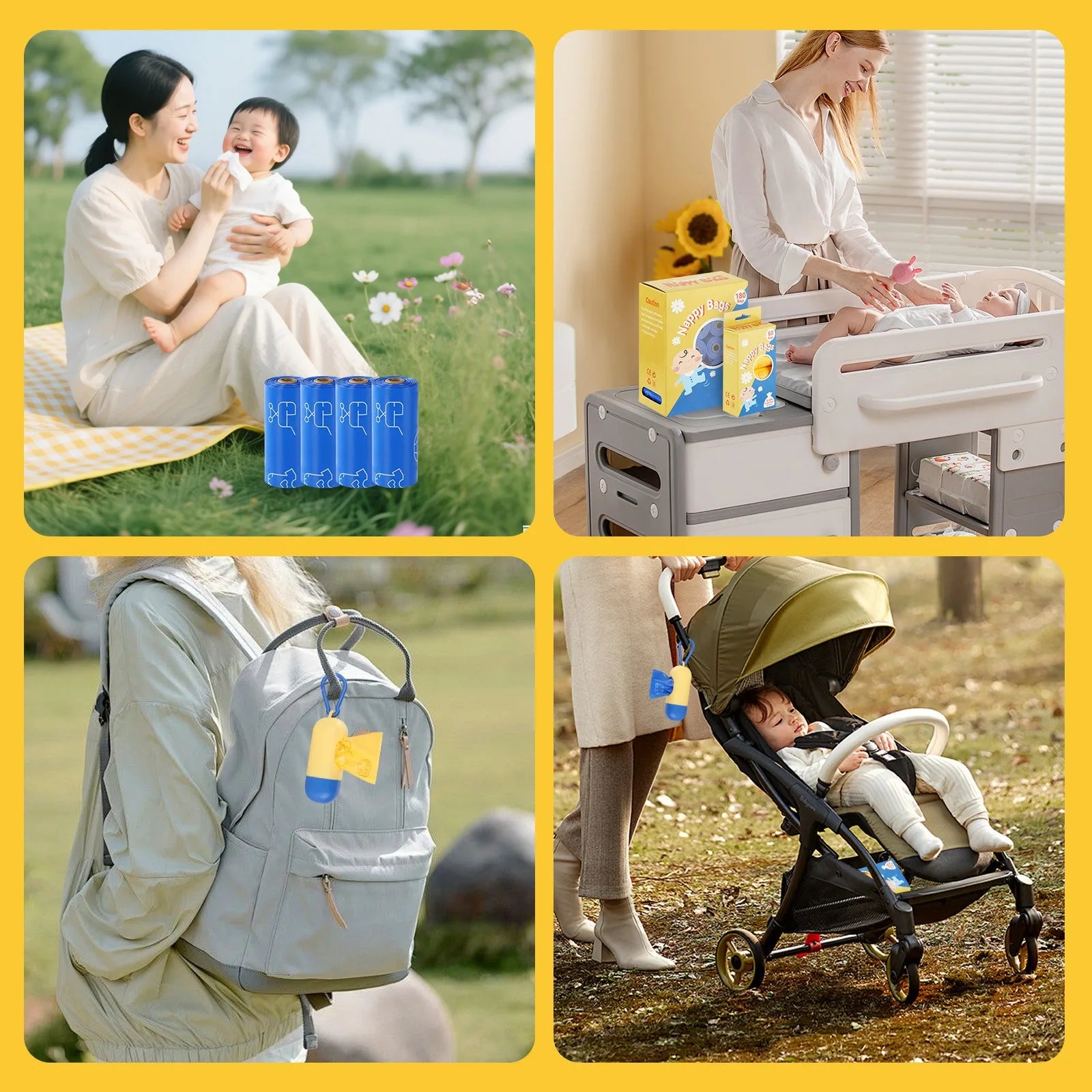 Disposable Diaper Bags with Dispenser