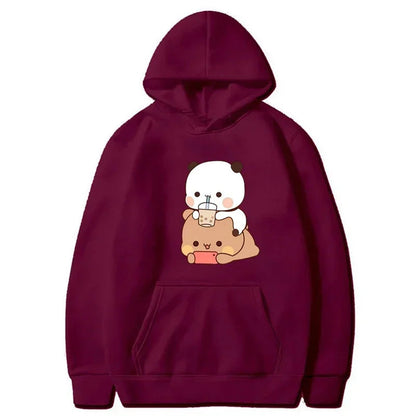 Kawaii Bubble Tea Hoodie on a Hanger