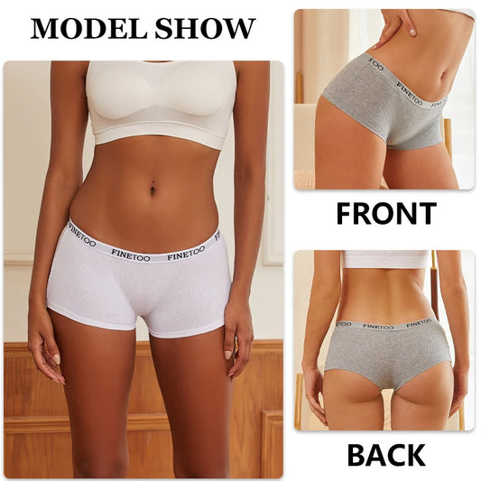 Womens Ribbed Boxer Underwear 4-Pack