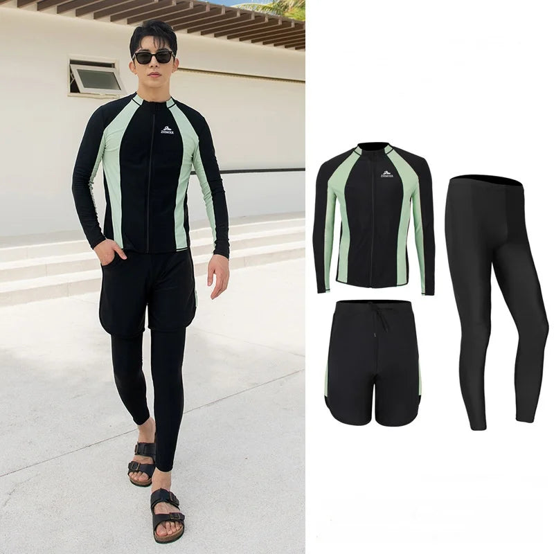 Couples Rash Guard 3 - Piece Swimwear Long Sleeve