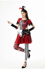 Halloween Costume: Red & Black Jester Set