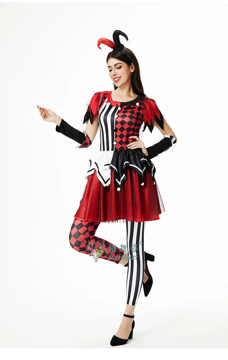 Halloween Costume: Red & Black Jester Set