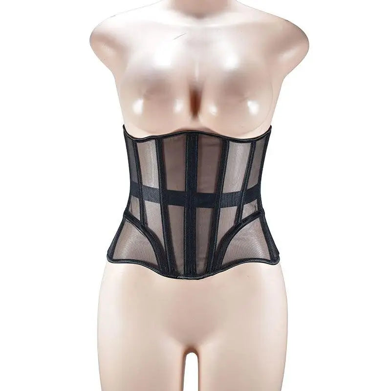 Women Breathable Mesh Corset Crop Top Under - Bust Bustier Slimming Waist Girdle