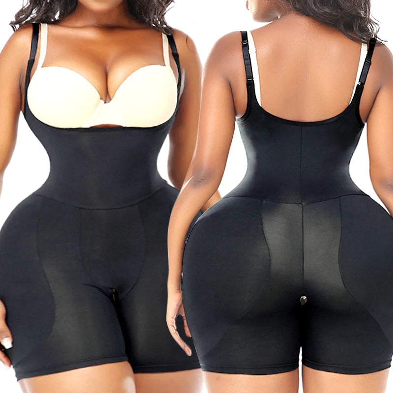 Padded Hip Enhancer and Butt Lifter Body Shaper Jumpsuit