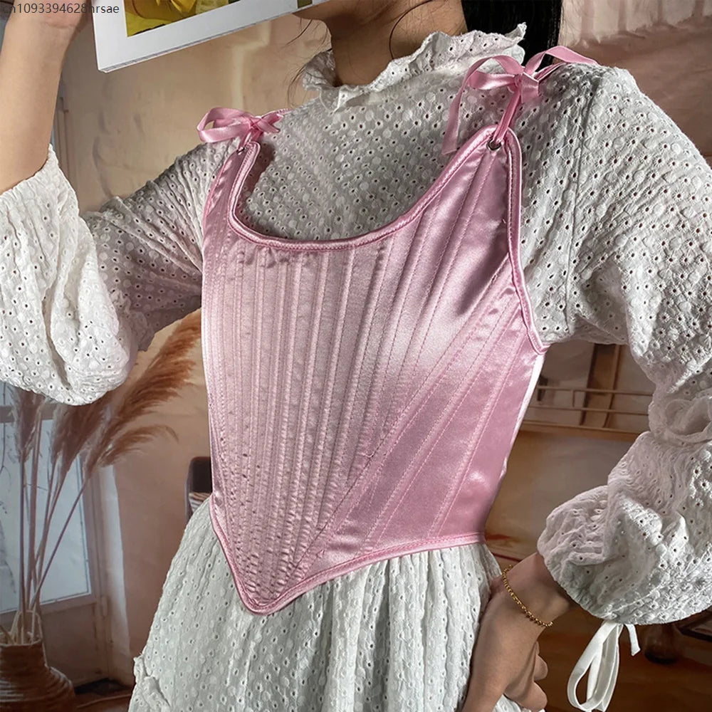 Womens Renaissance Corset Top Overbust Bustier