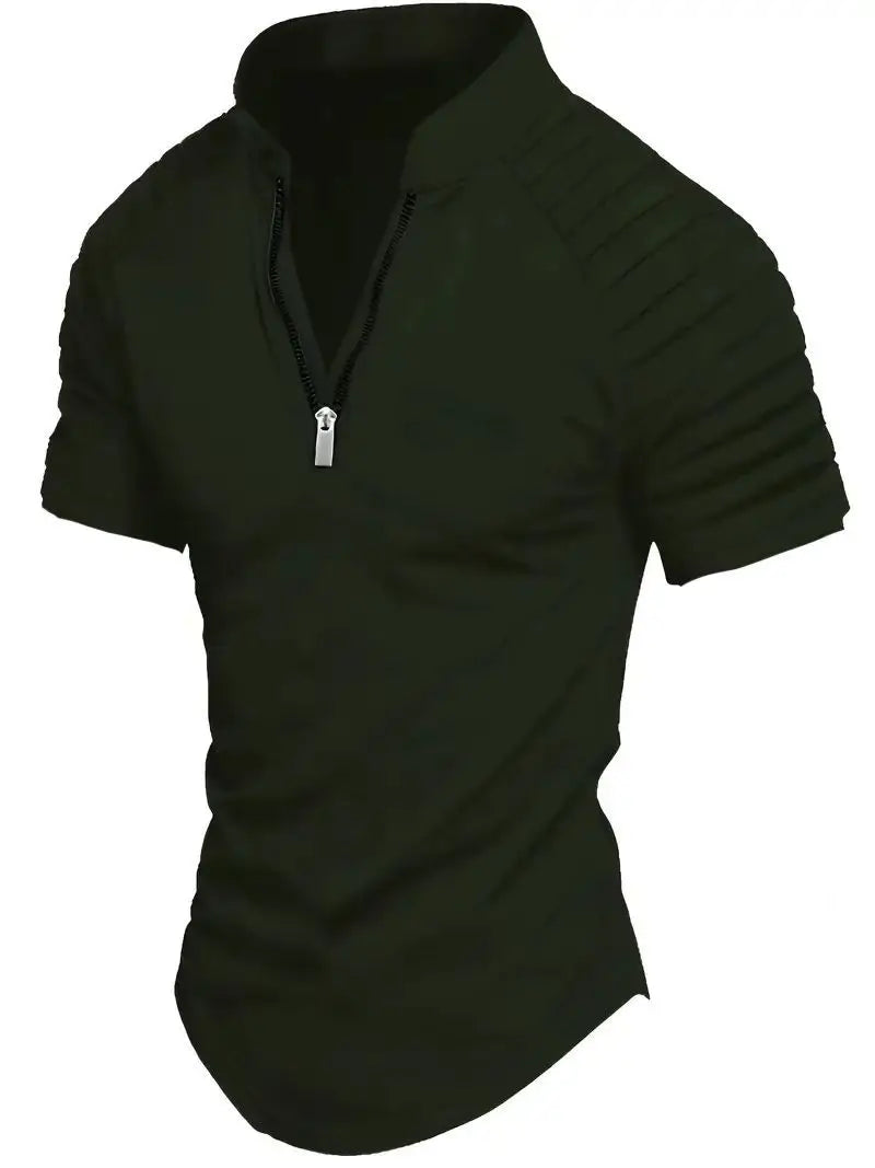 Mens Solid Color Polo Shirt Stylish Fit