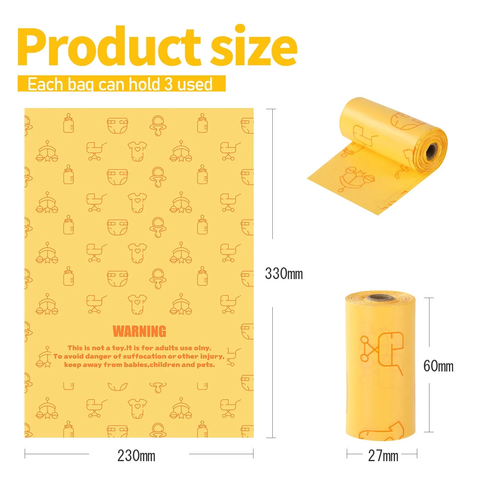 Disposable Diaper Bags with Dispenser
