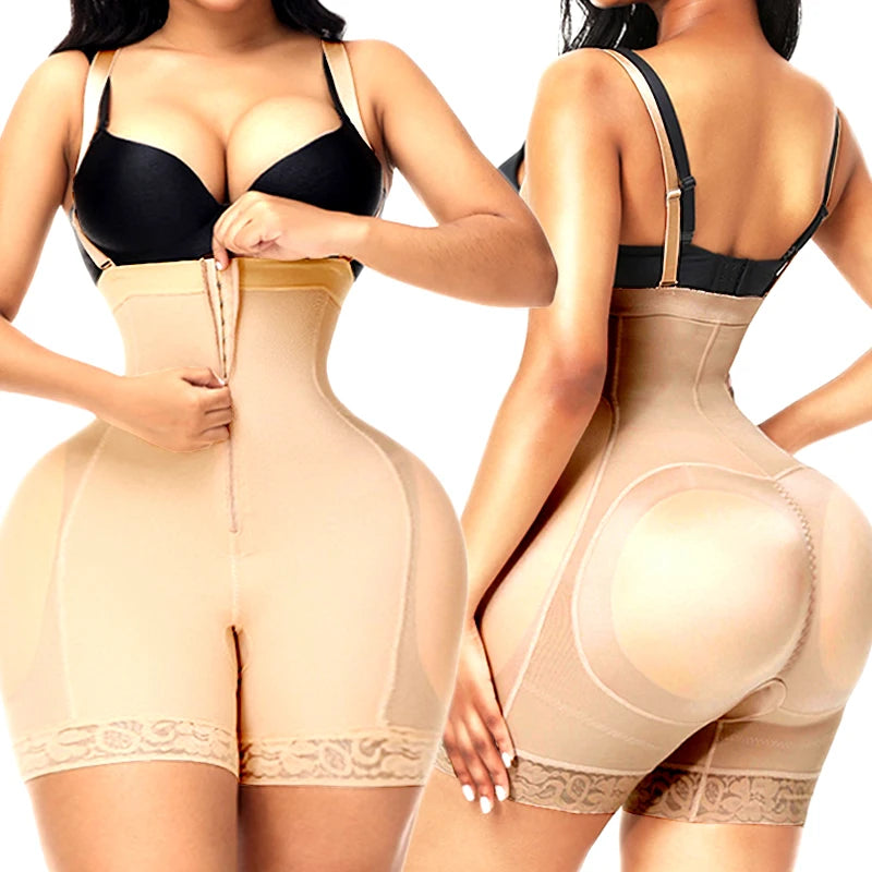 Padded Hip Enhancer and Butt Lifter Body Shaper Jumpsuit