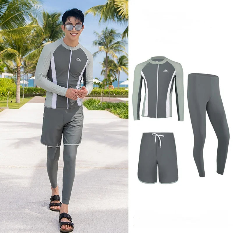 Couples Rash Guard 3 - Piece Swimwear Long Sleeve