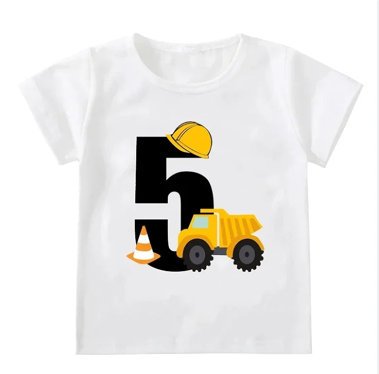 Excavator Birthday Shirt For Boys