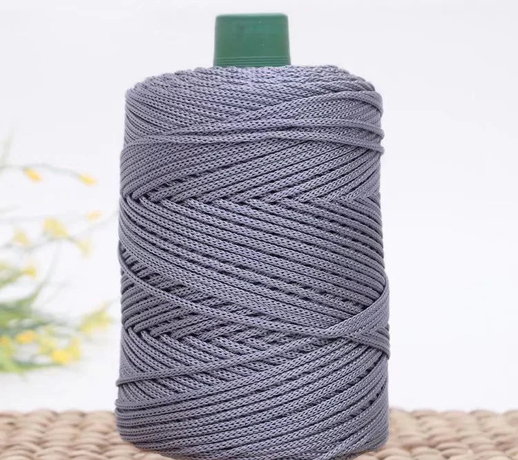 3mm Triple Strand Bright Silk Thread Flat Colorful  Silk Cotton Polyester