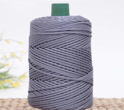 3mm Triple Strand Bright Silk Thread Flat Colorful  Silk Cotton Polyester