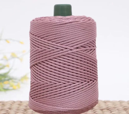 3mm Triple Strand Bright Silk Thread Flat Colorful  Silk Cotton Polyester