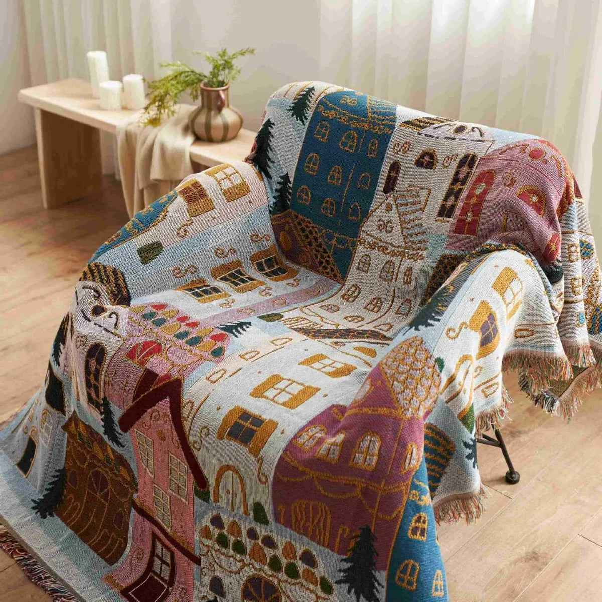 Whimsical Cottage Throw Blanket