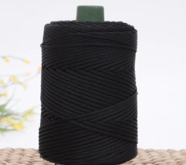 3mm Triple Strand Bright Silk Thread Flat Colorful  Silk Cotton Polyester