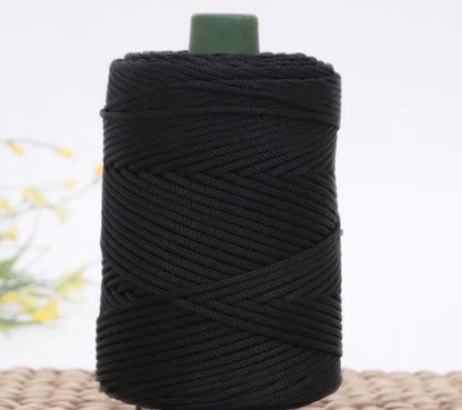 3mm Triple Strand Bright Silk Thread Flat Colorful  Silk Cotton Polyester